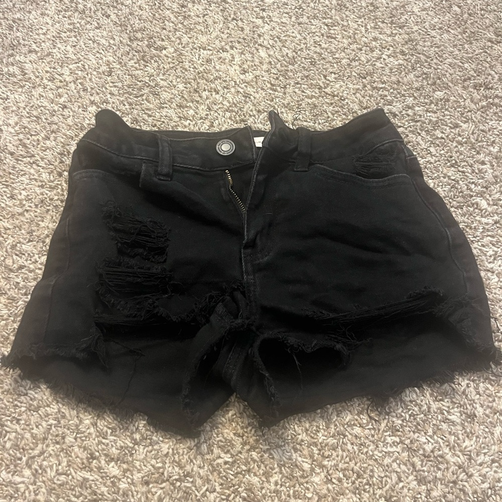 SO Black Distressed Jean Shorts